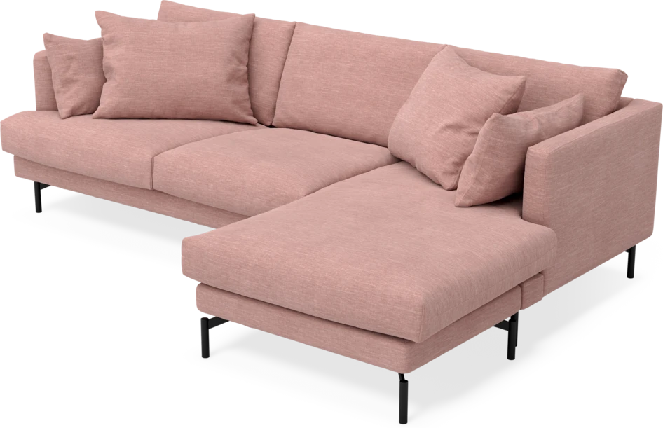 Harper - 4-sits med schäslong höger  - Rosa