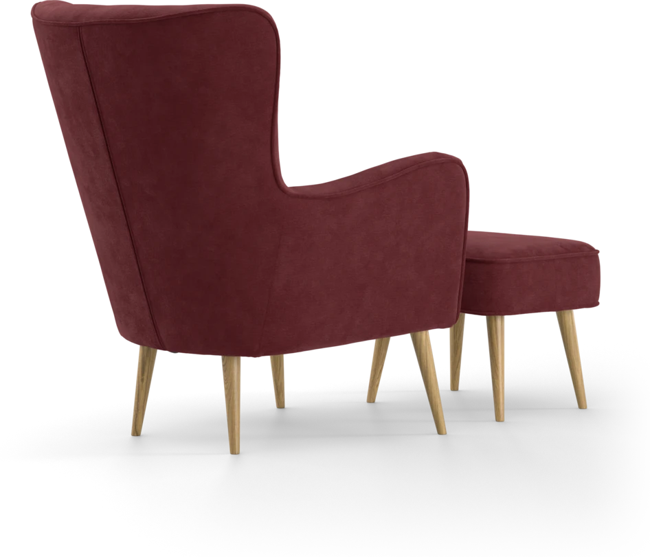 Cordelia - Fåtölj med fotpall - Rosa