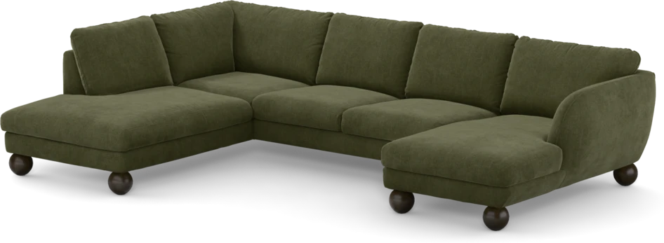 Madison - 2-sits soffa med divan vänster och schäslong höger - Grön