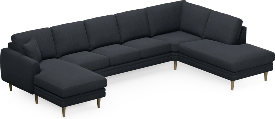 Eden - 3-sits soffa med schäslong vänster och divan höger - Blå