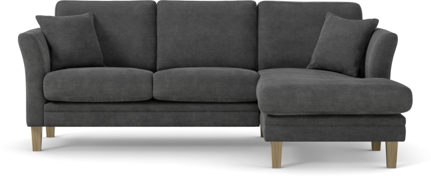 Eden - 2-sits soffa med schäslong - Grå