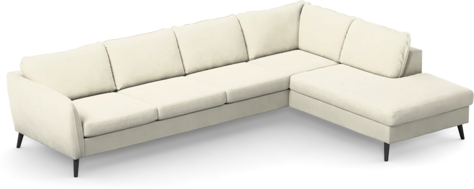 County - 3-sits soffa med divan höger - Vit