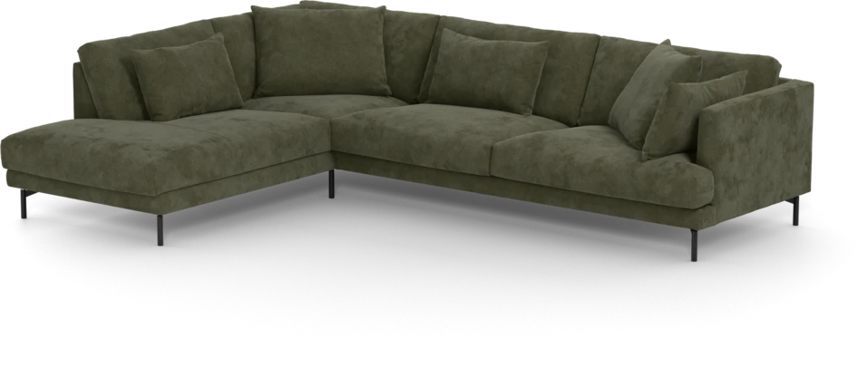Harper - 3-sits soffa med divan vänster - Grön