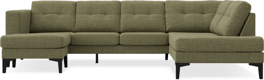 Rio - 3-sits soffa med schäslong vänster och divan höger - Grön
