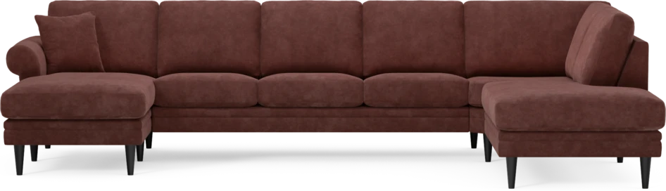 Eden - 3-sits soffa med schäslong vänster och divan höger - Röd