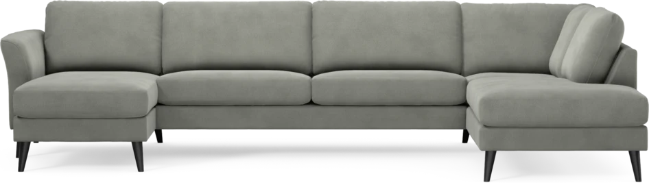Bridge - 3-sits soffa med schäslong vänster och divan höger - Grå