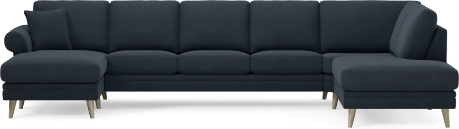 Eden - 3-sits soffa med schäslong vänster och divan höger - Blå