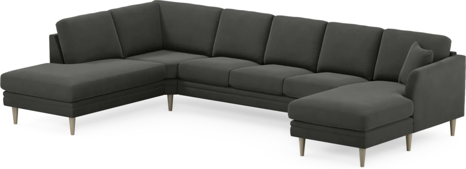 Eden - 3-sits soffa med divan vänster och schäslong höger - Grå