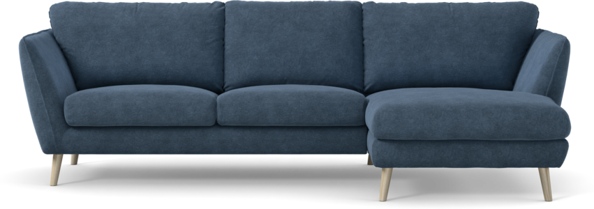 Madison Lux - 2-sits soffa med schäslong höger - Blå