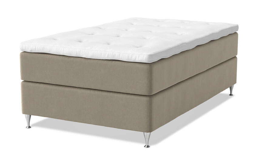 Dream Delux - Kontinentalsäng, enkelsäng med bäddmadrass Dream Delux vit - Brun