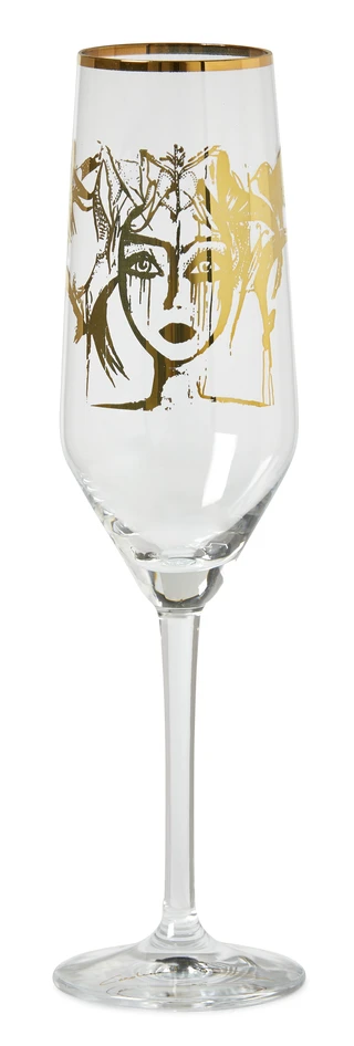 Carolina Gynning - Champagneglas, H 24 Ø 6,5 cm, 30 cl - Gul