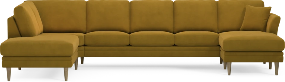 Eden - 3-sits soffa med divan vänster och schäslong höger - Gul