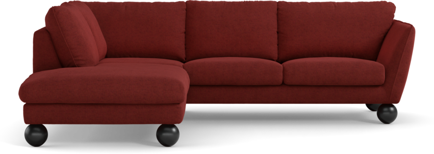 Madison Lux - 2-sits soffa med divan vänster - Röd