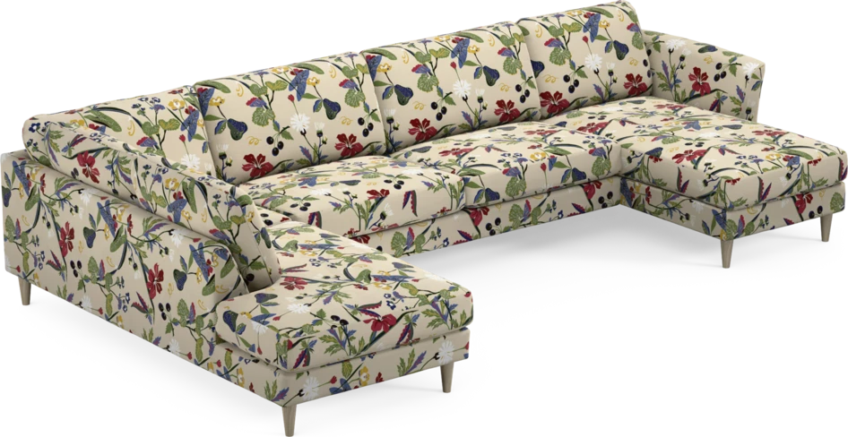 Bridge - 3-sits soffa med divan vänster och schäslong höger - Flerfärgad