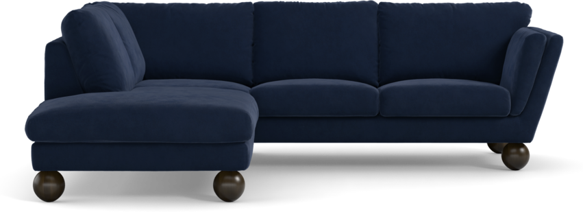 Madison Lux - 2-sits soffa med divan vänster - Blå