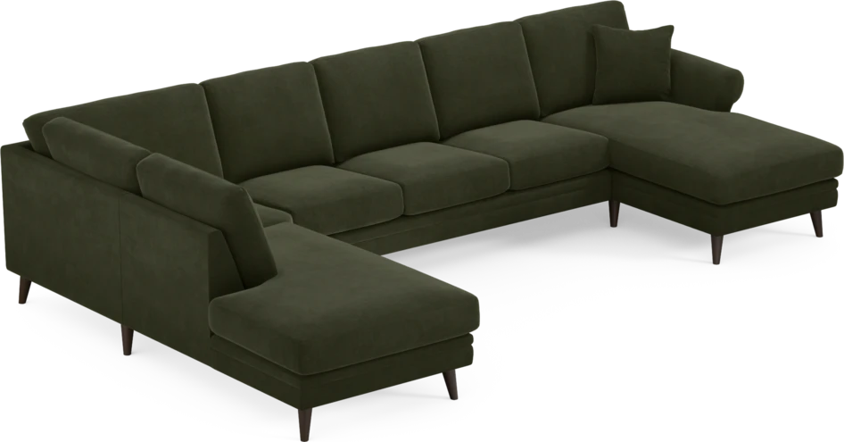 Eden - 3-sits soffa med divan vänster och schäslong höger - Grön