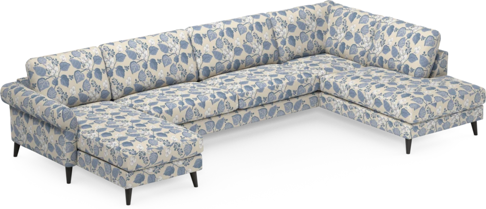 Bridge - 3-sits soffa med schäslong vänster och divan höger - Blå