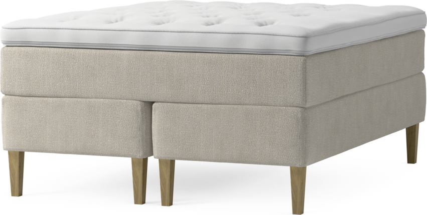 Delux Exclusive - Kontinentalsäng, dubbelsäng med bäddmadrass och sängben