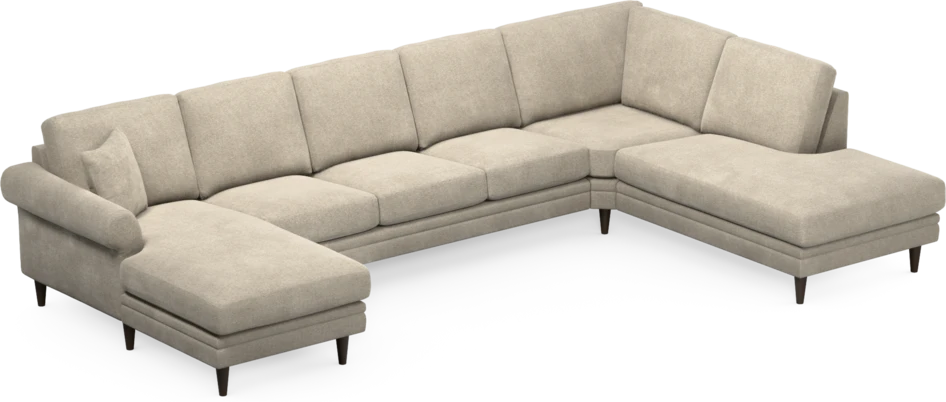 Eden - 3-sits soffa med schäslong vänster och divan höger - Beige
