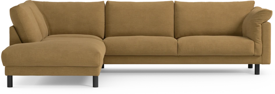 Cherrie - 3-sits soffa med divan vänster, fast klädsel - Gul