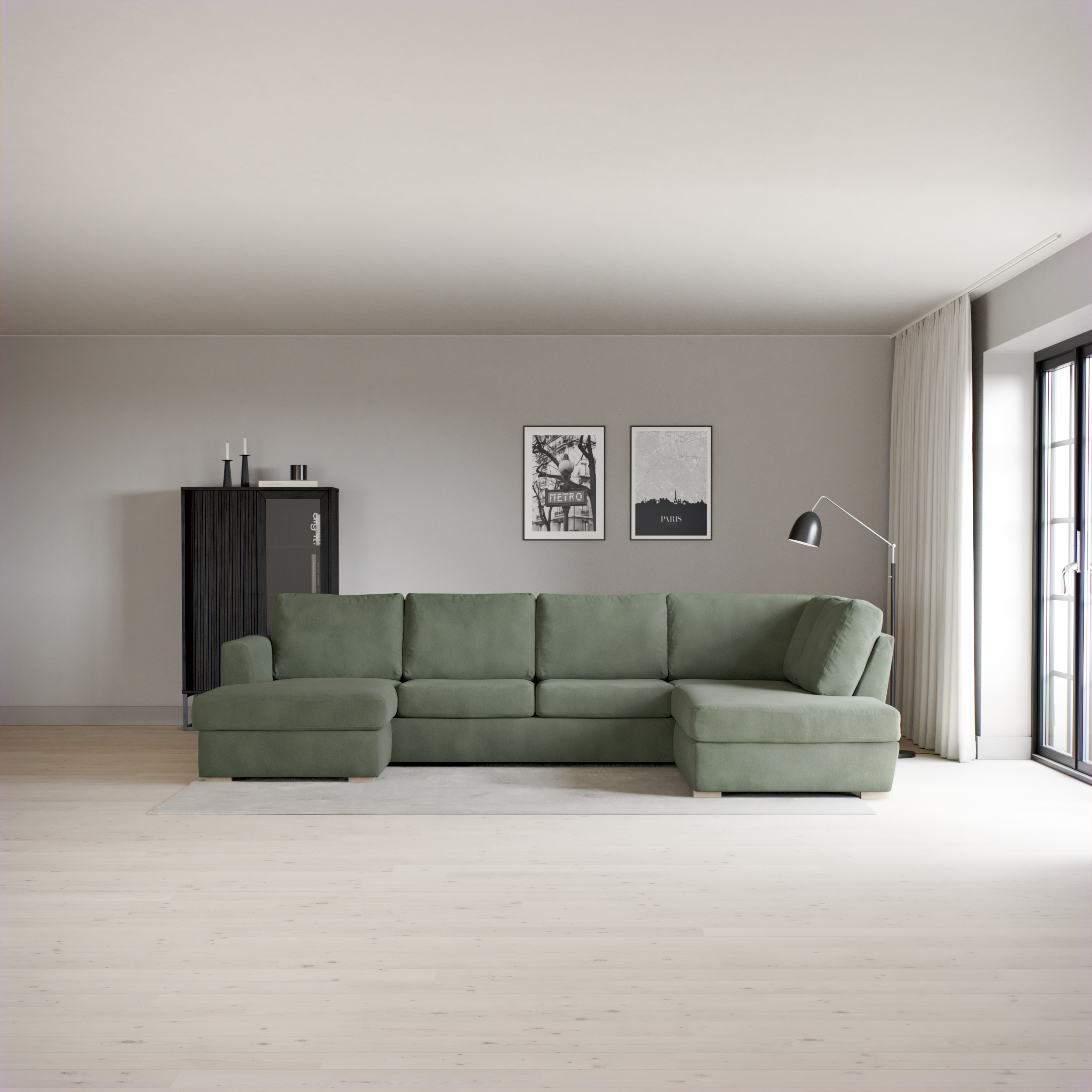 Friday - 3-sits soffa med schäslong vänster och divan höger - inspiration