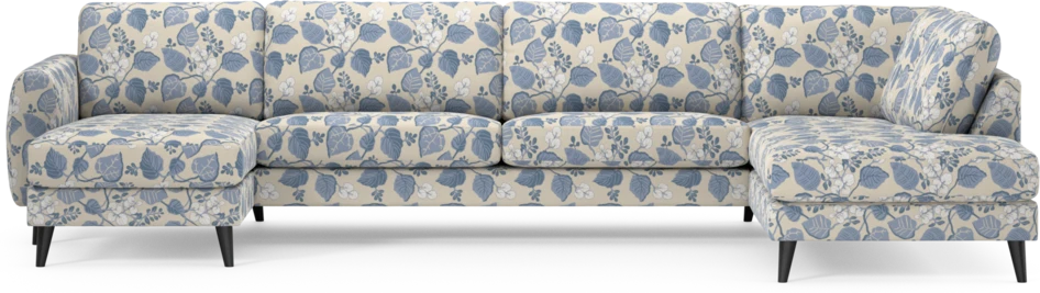 Bridge - 3-sits soffa med schäslong vänster och divan höger - Blå