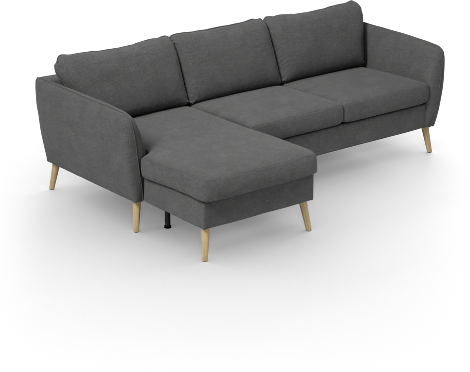 County - 3-sits soffa med flyttbar schäslong - Grå