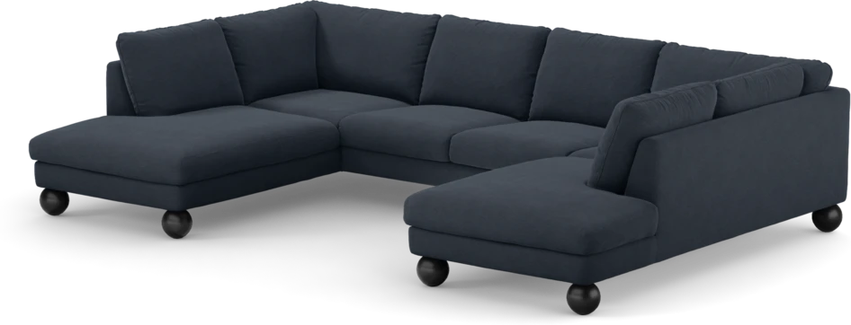Madison - 2-sits soffa med divan vänster och höger - Blå