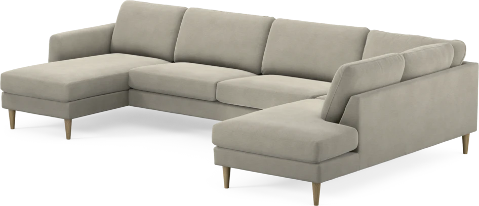 Bridge - 3-sits soffa med schäslong vänster och divan höger - Brun