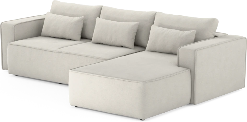 Ide - Bäddsoffa 3-sits med schäslong höger - Vit