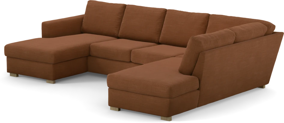 Friday - 3-sits soffa med schäslong vänster och divan höger - Orange