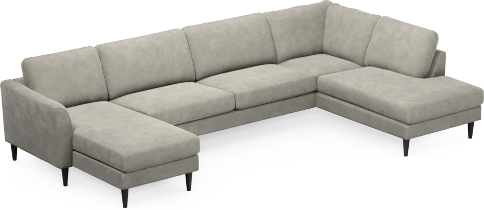 Bridge - 3-sits soffa med schäslong vänster och divan höger - Grå