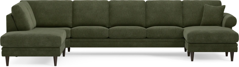 Eden - 3-sits soffa med divan vänster och schäslong höger - Grön
