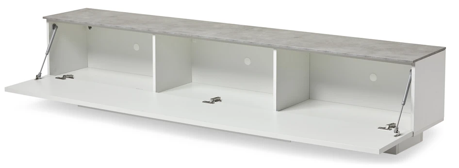 Infinity - Tv-bänk, 210x33x35-45 cm - Vit