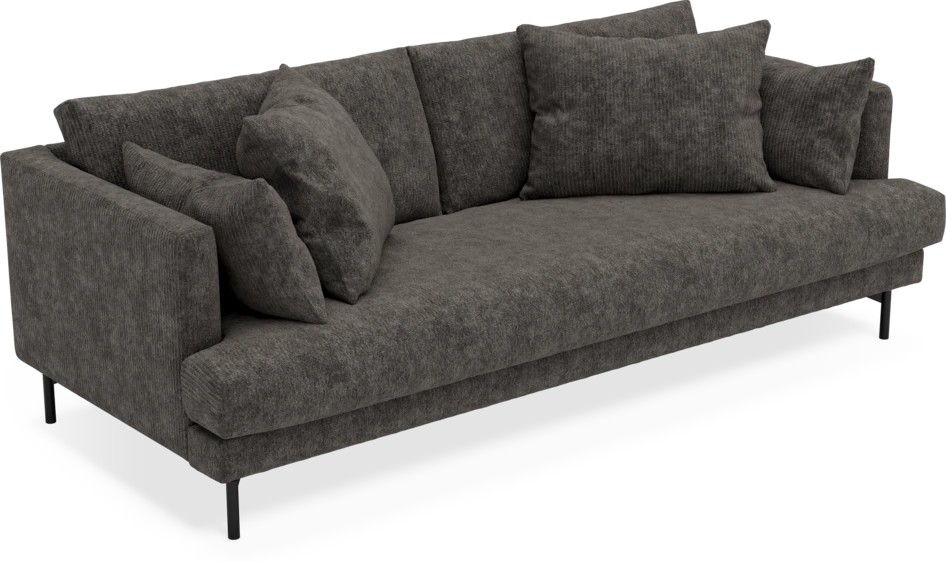 Harper - 3-sits soffa, hel dyna - Grå