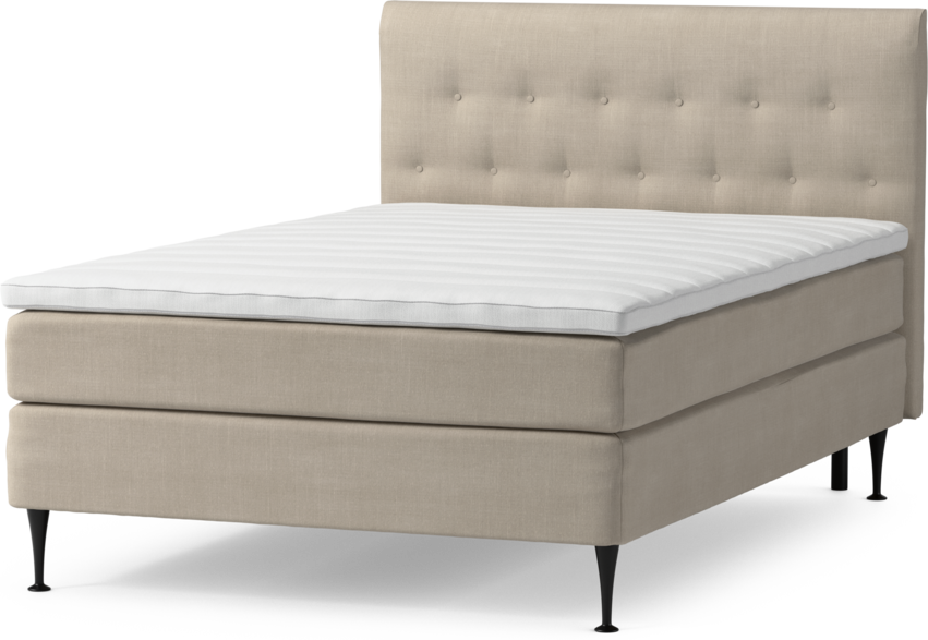 Roma Family - Kontinentalsäng, enkelsäng med bäddmadrass och sänggavel låg pikerad, B 105-140