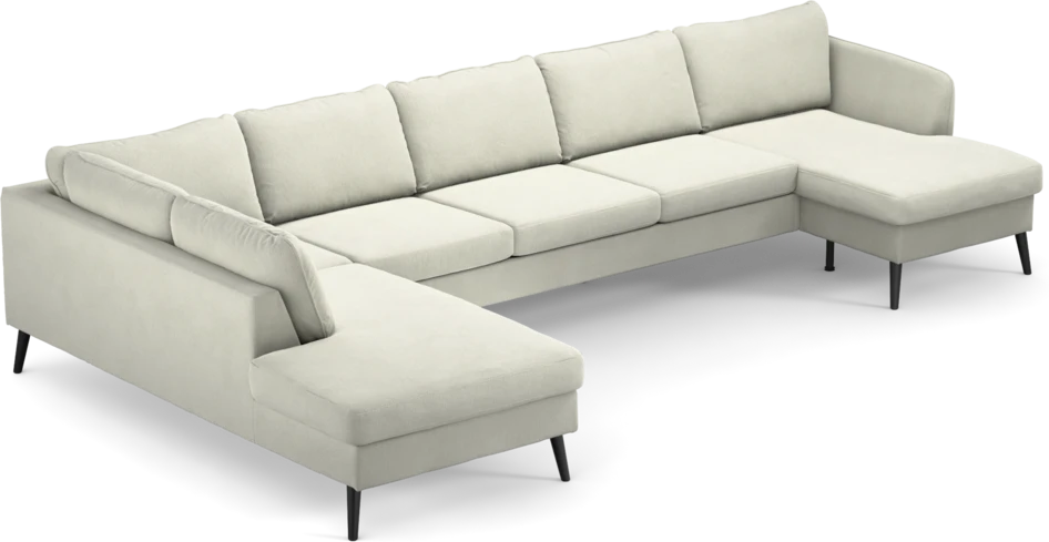 County - 4-sits soffa med divan vänster och schäslong höger - Vit