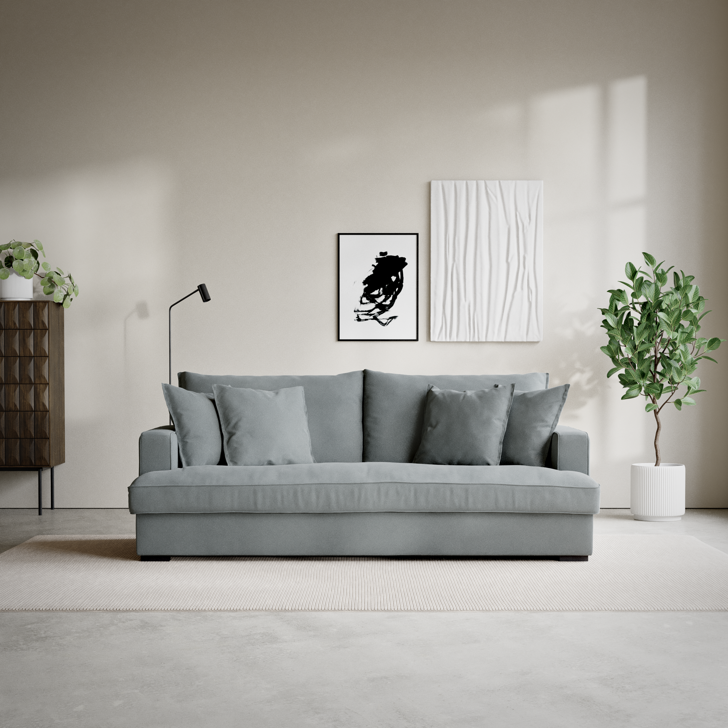 Mila - 3-sits soffa, hel dyna - inspiration