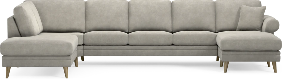 Eden - 3-sits soffa med divan vänster och schäslong höger - Grå