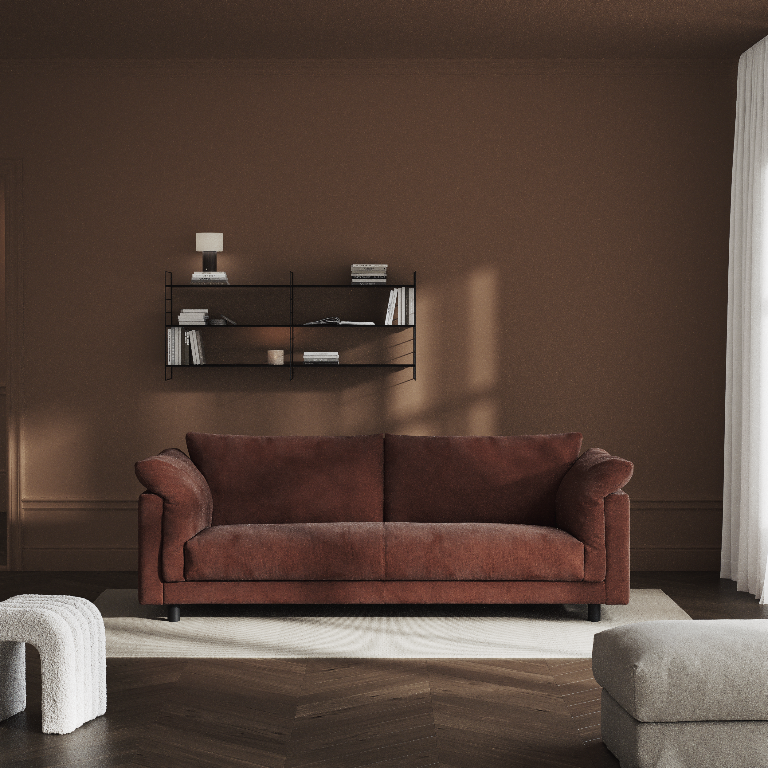 Cherrie - 3-sits soffa, hel dyna, fast klädsel - inspiration