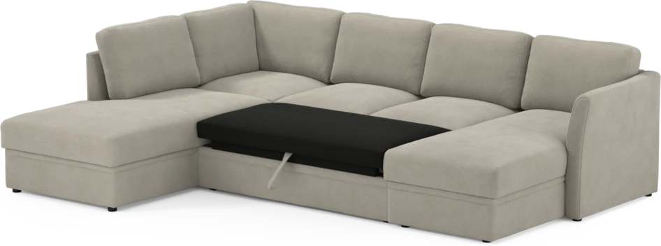 Öland - Bäddsoffa med divan vänster och schäslong höger - Brun