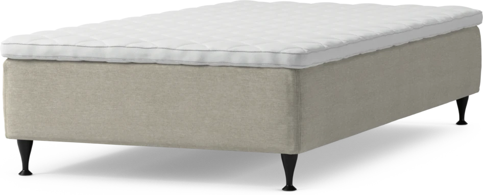 Delux Sense - Ramsäng, enkelsäng med bäddmadrass och sängben - Beige