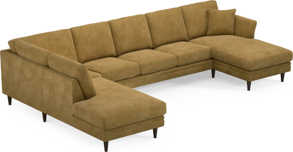 Eden - 3-sits soffa med divan vänster och schäslong höger - Gul