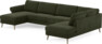 Bridge - 3-sits soffa med schäslong vänster och divan höger - Grön