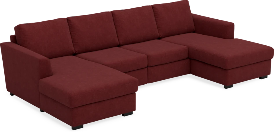 Friday - 2-sits soffa med två schäslonger - Rosa