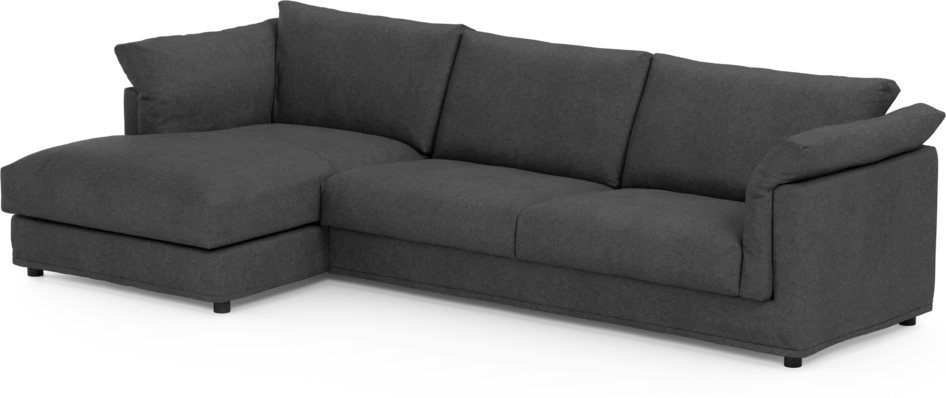 Cherrie - 3-sits soffa med schäslong vänster, med kappa - Svart