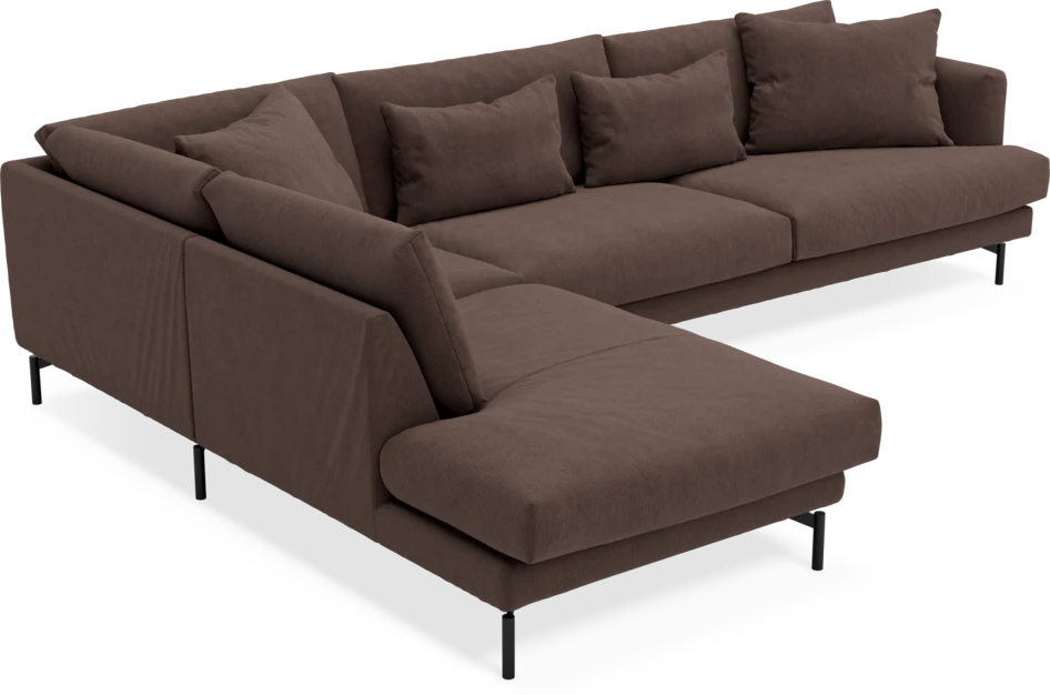 Harper - 3-sits soffa med divan vänster - Brun