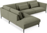 Willow - 3-sits soffa med divan vänster, fast klädsel - Grön