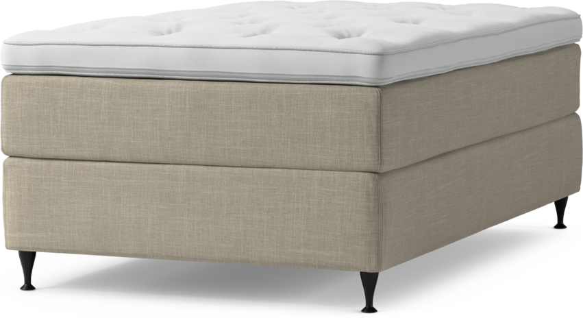 Delux Dream - Kontinentalsäng, enkelsäng 120 cm med bäddmadrass och sängben - Beige