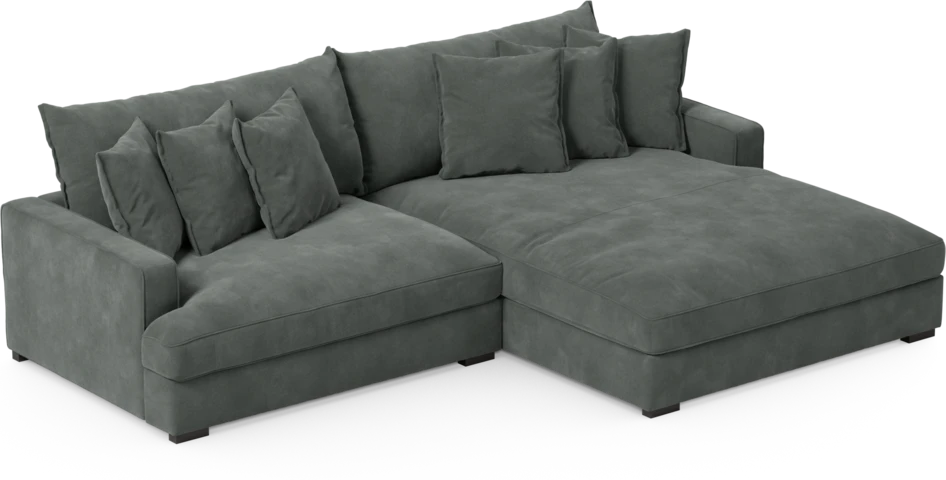 Rossi - 2-sits soffa med schäslong XL höger - Grå